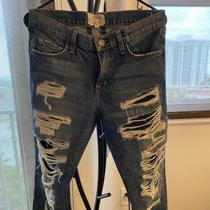 Current Elliott ripped boyfriend jeans